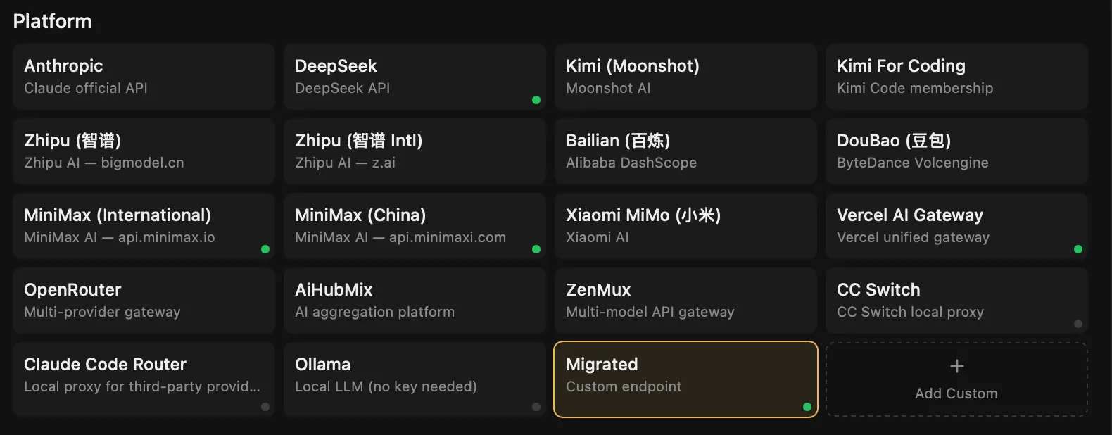 Multi-Provider Switching